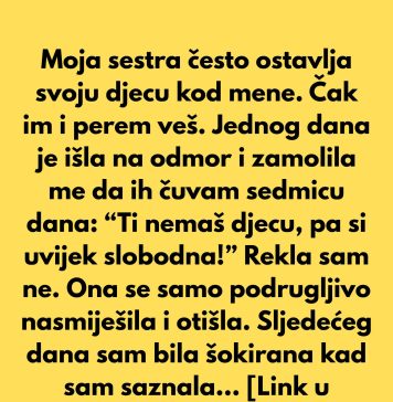 Moja sestra očekuje da čuvam njenu djecu zato što sam sama i nemam djece Moja sestra očekuje da čuvam njenu djecu zato što sam sama i nemam djece - featured image