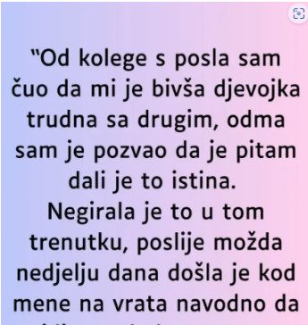 “Od kolege s posla sam čuo da mi je bivša djevojka trudna sa drugim…” “Od kolege s posla sam čuo da mi je bivša djevojka trudna sa drugim…” - featured image