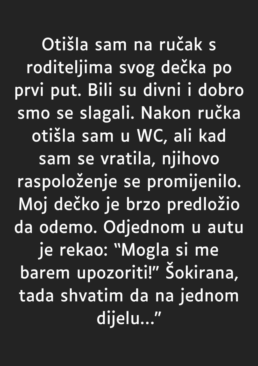 “Otišla sam na ručak s roditeljima svog dečka po prvi put…” - featured image “Otišla sam na ručak s roditeljima svog dečka po prvi put…” - featured image