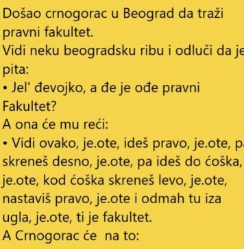 VIC DANA !! CRNOGGORAC U BEOGRADU