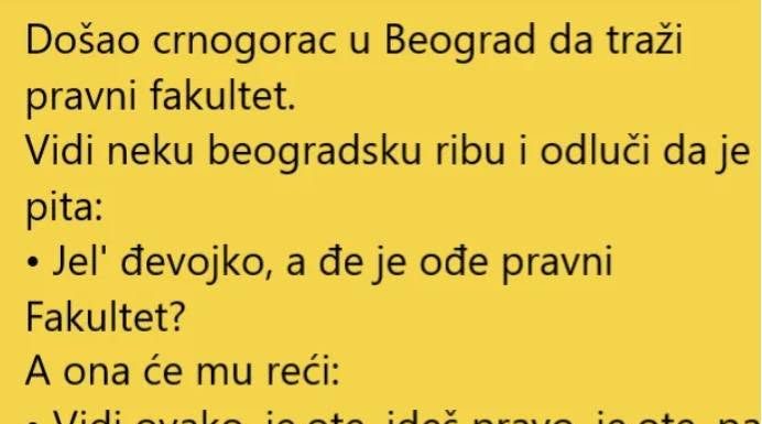 VIC DANA !! CRNOGGORAC U BEOGRADU