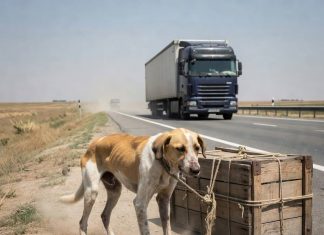 ISCRPLJENA I NA RUBU SLOMA, VUKLA JE KUTIJU PO ASFALTU… JEDAN VOZAČ KAMIONA PROMIJENIO JE SVE… ISCRPLJENA I NA RUBU SLOMA, VUKLA JE KUTIJU PO ASFALTU… JEDAN VOZAČ KAMIONA PROMIJENIO JE SVE… - featured image