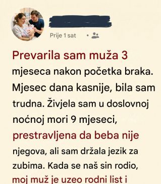 “Prevarila sam muža, a reakcija nakon porođaja me je slomila”: Muž je u bolnici pocepao DNK test i izgovorio rečenicu koju nikada neću zaboraviti “Prevarila sam muža, a reakcija nakon porođaja me je slomila”: Muž je u bolnici pocepao DNK test i izgovorio rečenicu koju nikada neću zaboraviti - featured image