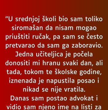 “U srednjoj školi bio sam toliko siromašan da nisam mogao” “U srednjoj školi bio sam toliko siromašan da nisam mogao” - featured image