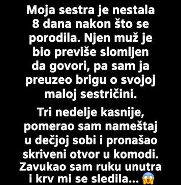 „Sestra mi je nestala 8 dana nakon porođaja… istina iza ormarića me je slomila” 😨 „Sestra mi je nestala 8 dana nakon porođaja… istina iza ormarića me je slomila” 😨 - featured image