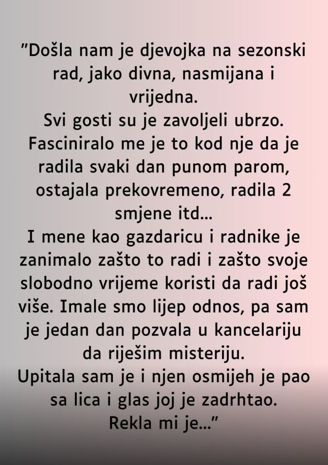 Sezonska radnica koja je radila bez prigovora dobila je putovanje koje nije mogla sama platiti - featured image Sezonska radnica koja je radila bez prigovora dobila je putovanje koje nije mogla sama platiti - featured image