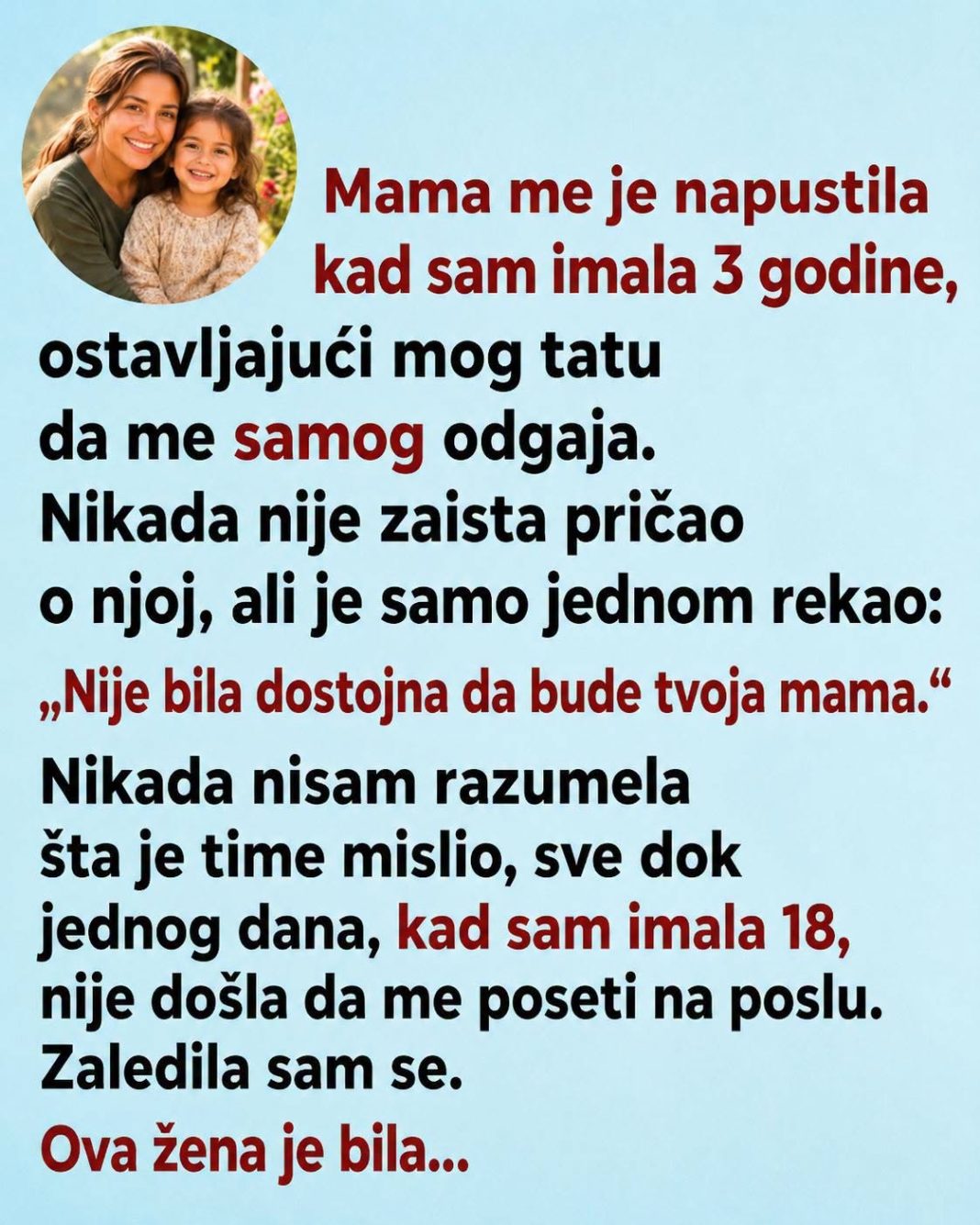 Godinama sam krivila majku što me je napustila, a onda sam otkrila očevu tajnu koja je promenila sve - featured image Godinama sam krivila majku što me je napustila, a onda sam otkrila očevu tajnu koja je promenila sve - featured image