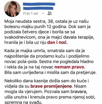 Moja neudata sestra, 38, ostala je u našu bolesnu majku punih 12 godina. Moja neudata sestra, 38, ostala je u našu bolesnu majku punih 12 godina. - featured image